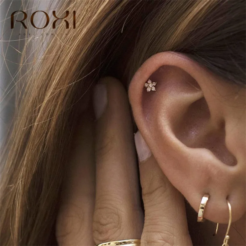 ROXI Серьга Морская звезда Настоящее серебро 925 пробы Серьги для женщин роскошный с австрийским кристаллом комплет ювелирного украшения moonrocy корейские серьги