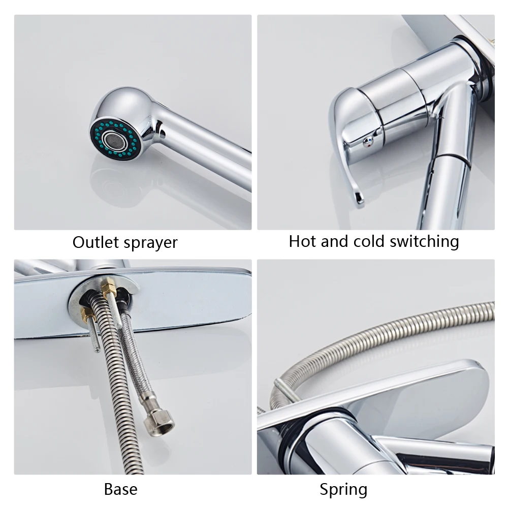 

All Copper Kitchen Pull Chromeplate Faucet HUG-Deals