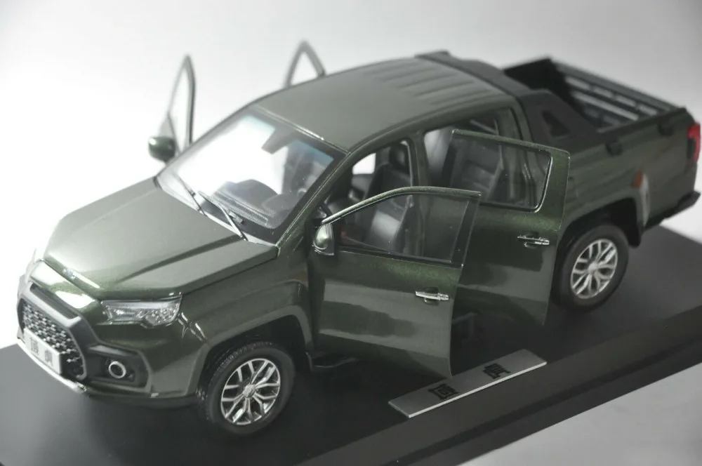 1:18 литая под давлением модель для JMC Yuhu 7 зеленая пикапа Игрушечная машина из сплава миниатюрная коллекция подарок грузовик китайский бренд JAC