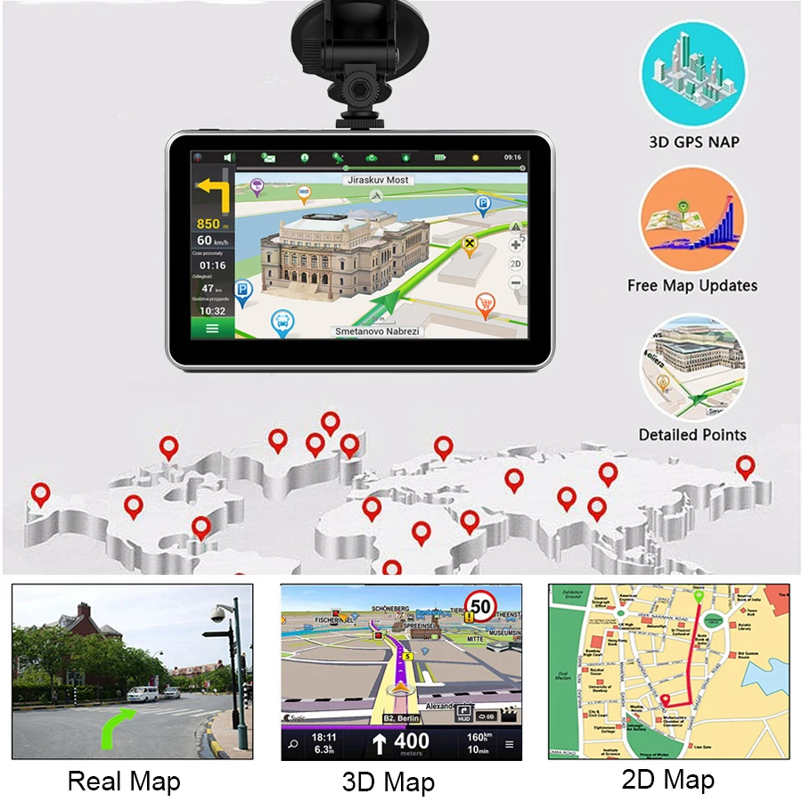 7-дюймовый Android Bluetooth wifi четырехъядерный 1 3 ГГц GPS навигация 1080p камера рекордер