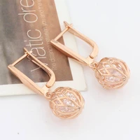 new rose gold color cute earrings for women engagement classic fashion jewelry wedding hollow metal dangle earrings