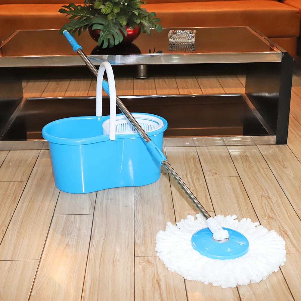 

360 Spin Mop with Bucket deep-cleaning microfiber soft fiber 360 rotating heads easy storage blue and white color, 190812213