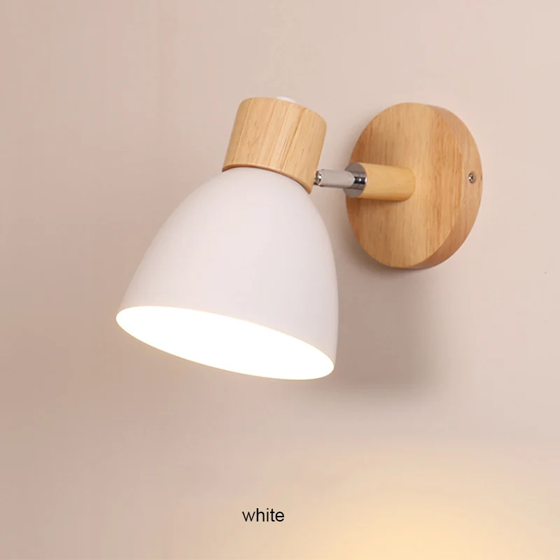 Nordic E27 LED wall lamp wood modern sconces light indoor lighting home decor for bedside bedroom living room kitchen study