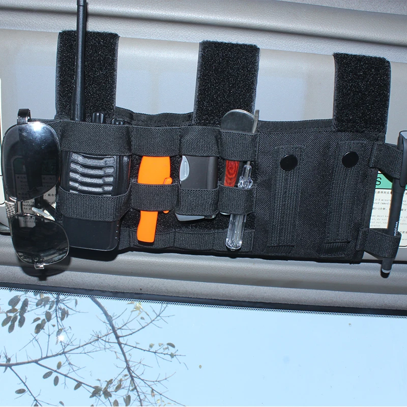 Kosibate Tactical Molle Vehicle Visor Panel Tool Pouch CD Storage Bag Truck Car Sun Visor Organizer Auto Gear Accessories Holder