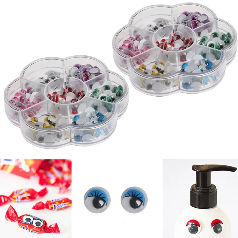 

210pcs 8mm 10mm Wobbly Wiggly Googly Eyelash Eyes Self-adhesive DIY Crafts