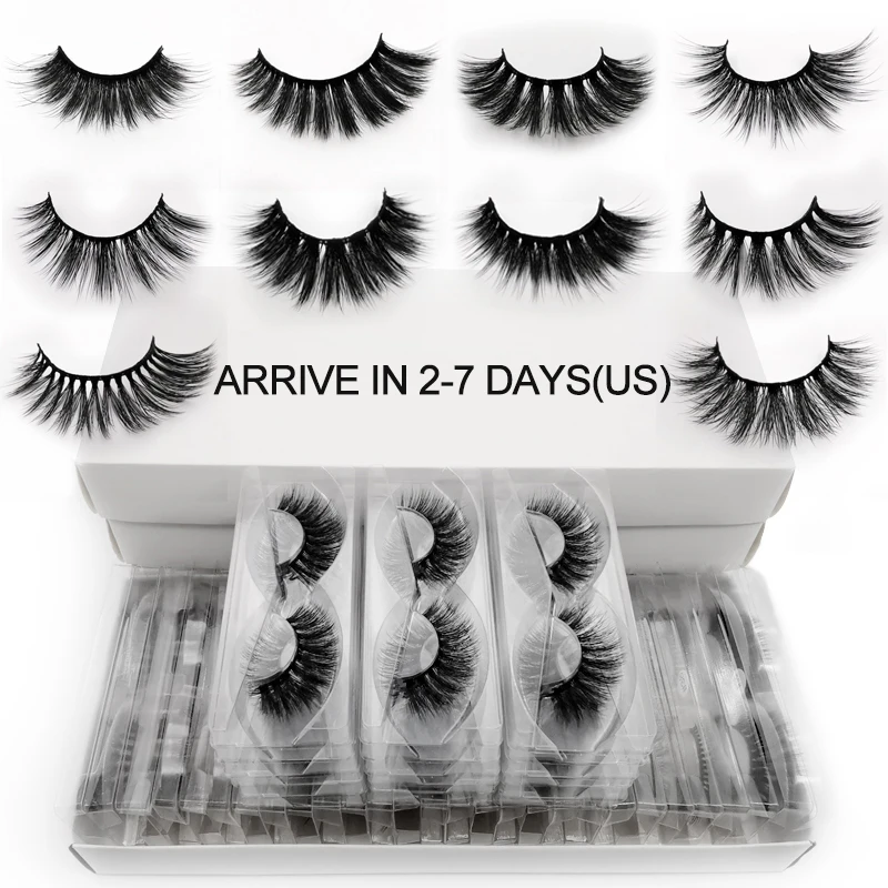 10/20/30/40/100 pairs bulk fluffy wispy false eyelashes wholesale 3d mink lashes reusable hand made natural eyelash faux cilios | Красота и