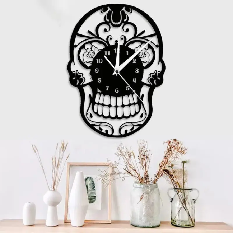 Креативные настенные 3d-часы с человеческим скелетом Череп современный дизайн