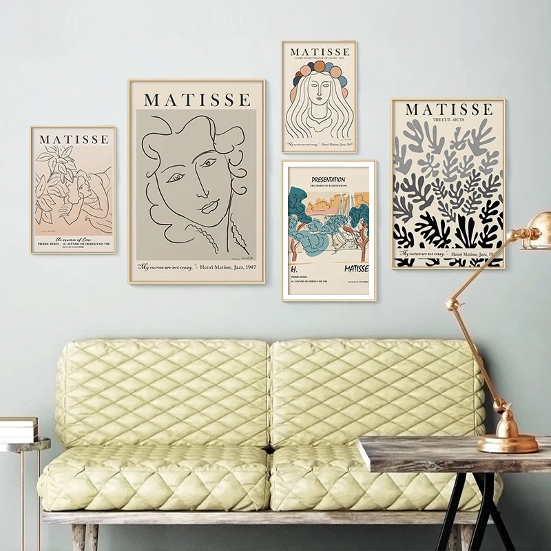 Настенная Картина на холсте Анри Матисс абстрактная девушка цветок в