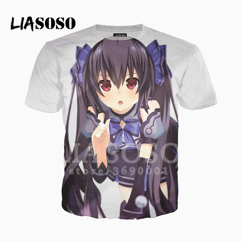 LIASOSO 3D ткани с принтом Унисекс Супер классные Нептун Hyperdimension Neptunia Noire футболка