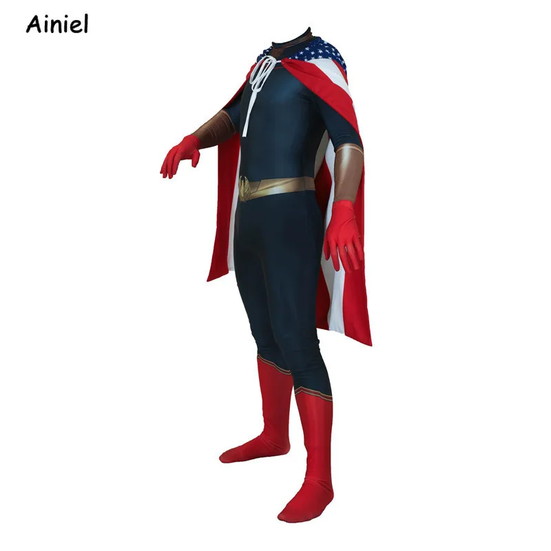 Мальчишки Homelander Косплэй костюм красного дерева мантии Для мужчин 3D лайкра зентай