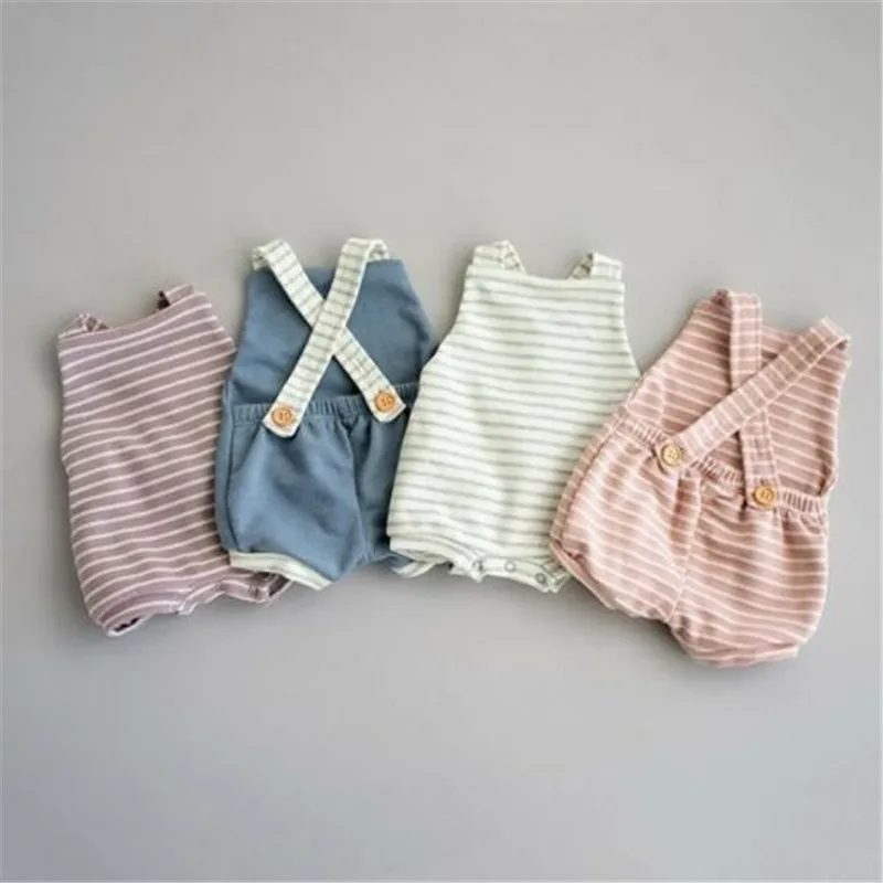 

Fashion Baby Boy Girls Striped Romper Summer Toddler Cute Sleeveless Backless Jumpsuits Kid Lovely Unisex Newborn Infant Clothes