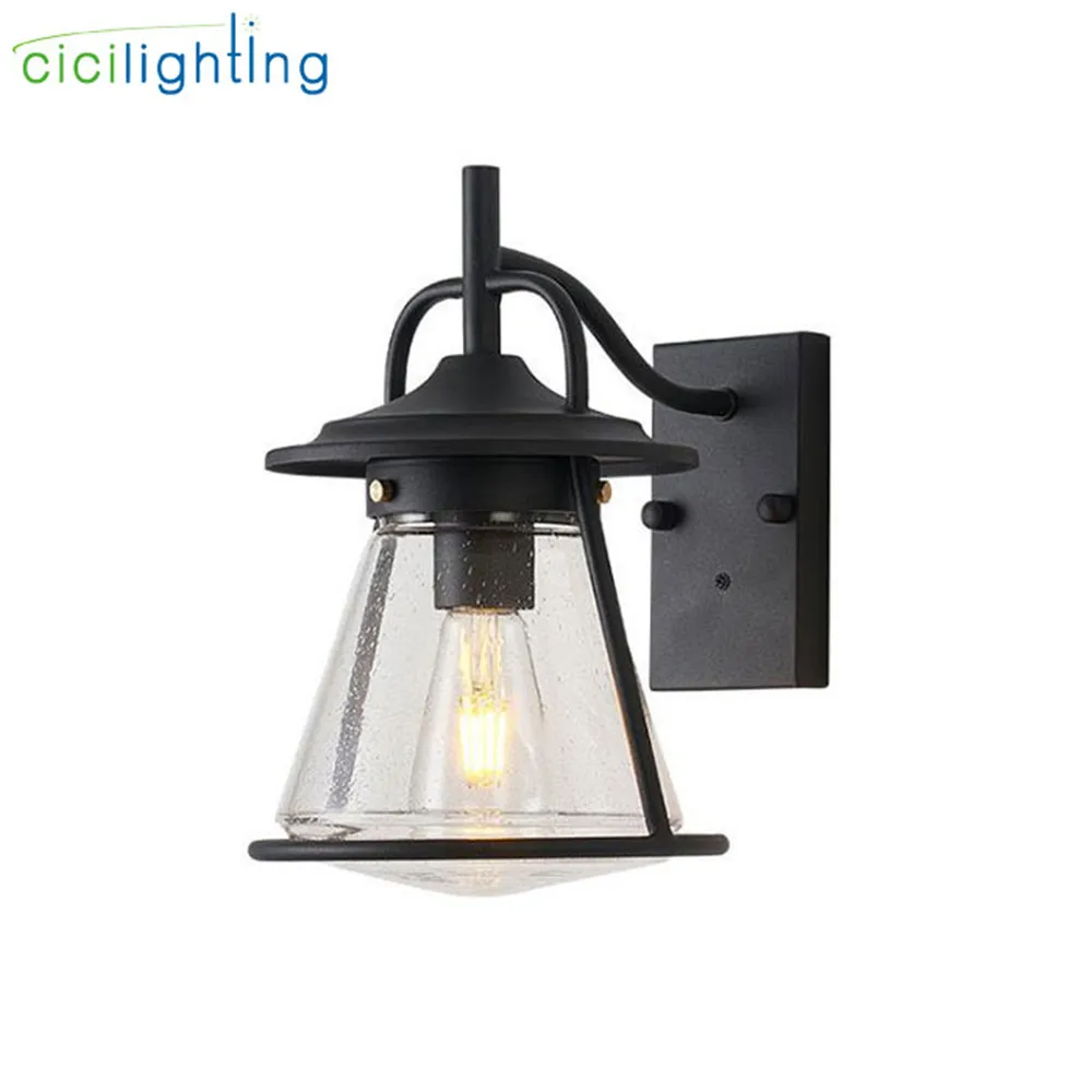 

2019 New LED Wall Lamp E27 Bulb Sconce Light Fixture Black Art decor LED Porch Lights Outdoor Porch House Home Yard Garden Light