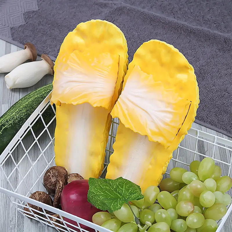 Забавные тапочки для душа креативная женская обувь с капустой пляжные девочек
