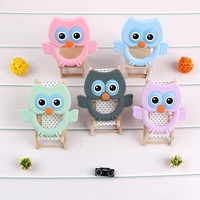 kovict 510pc baby animal silicone teethers cartoon owl teething products accessories for kids children pacifier chains bpa free