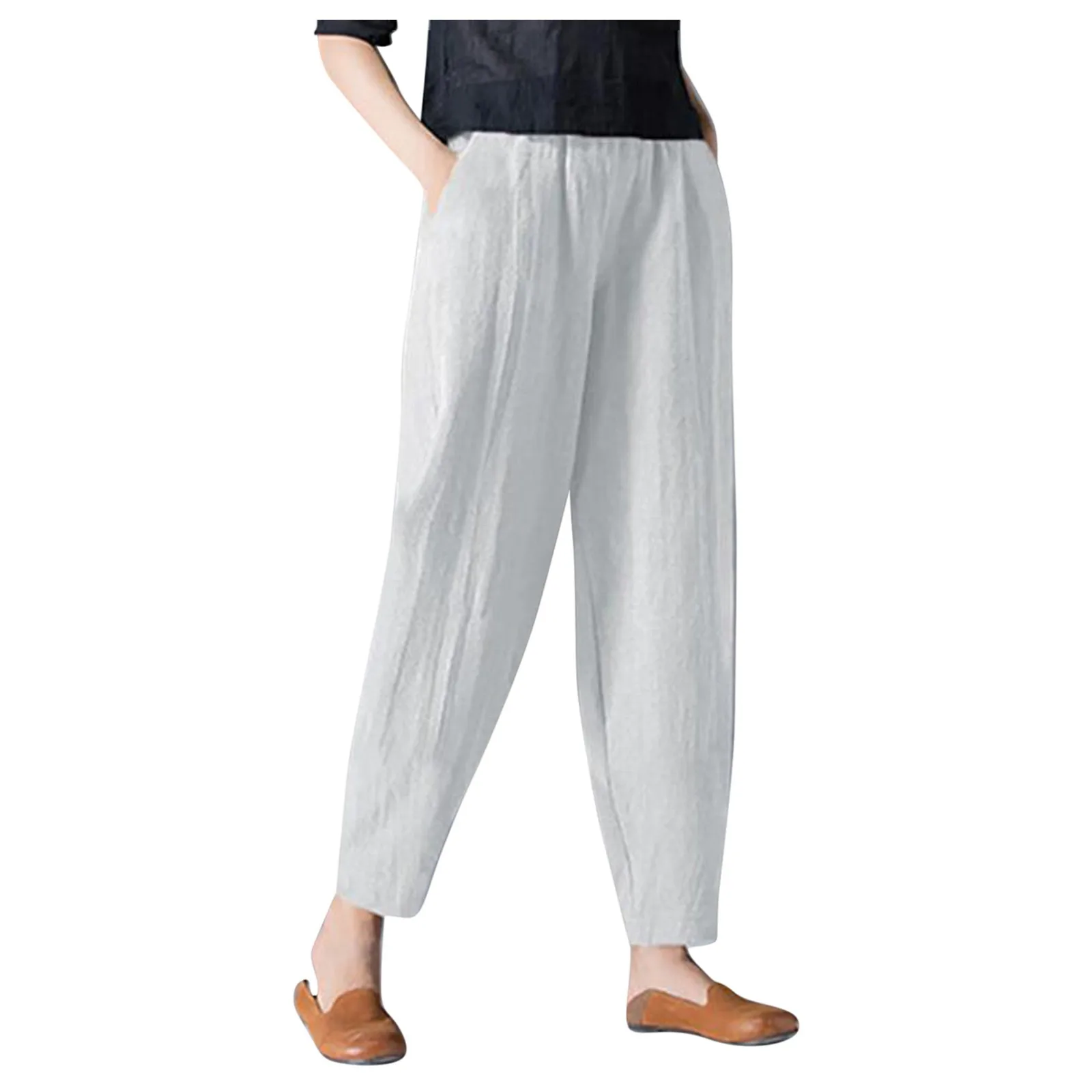 

CHAMSGEND Spring 2021 women's trousers, harem pants, elastic waist women's trousers, lace-up casual women's pants, new product