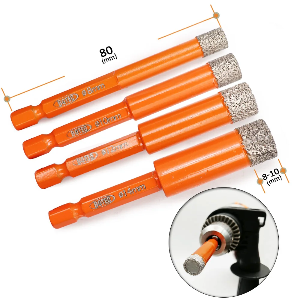 Буровые сверла BGTEC с шестигранным хвостовиком 14 мм быстросъемные вакуумные