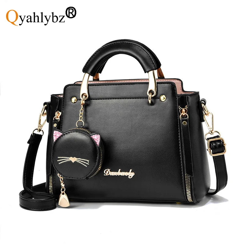 

Qyahlybz band women's handbag korean casual personality cat shoulder messenger bag for woman tote bags female handbags free ship