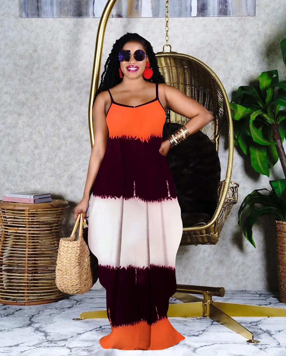 

Echoine Summer Patchwork Maxi Dress Sleeveless Strap Long Dresses Sexy Elegant Vintage Vestidos Ball Gowns Robe Female Sundress