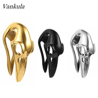 vankula 10pcs ear plugs tunnel stainless steel cool birdskull gauges ear weights for ear piercing pvd coating piercing tunnel