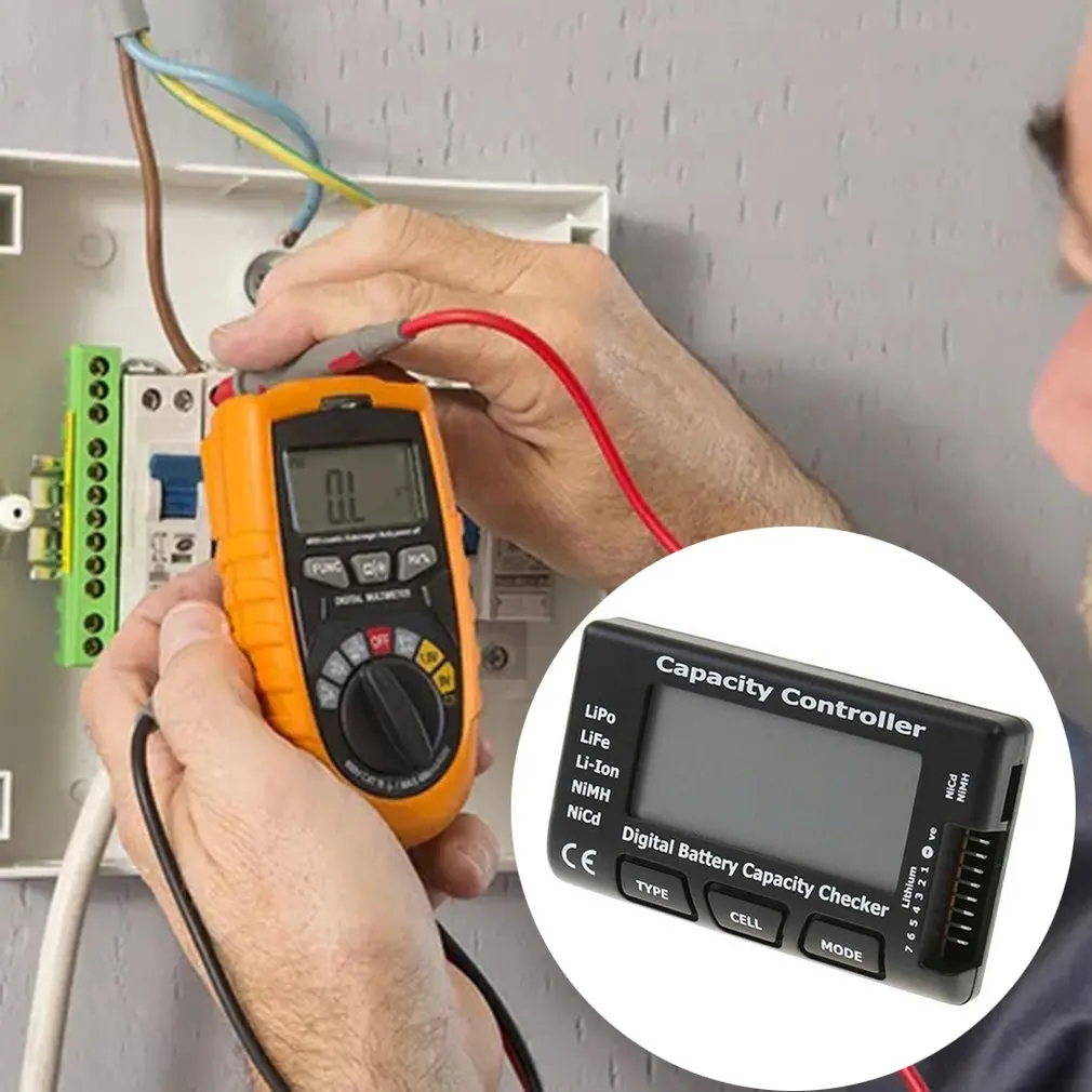Универсальный RC CellMeter-7 цифровой мобильный Батарея Ёмкость белую шашку для LiPo LiFe
