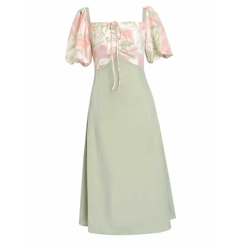 

Vento suave e sal fada primeiro amor cintura vestido amarrado xia xianshou design sentido minoria temperamento saia longa