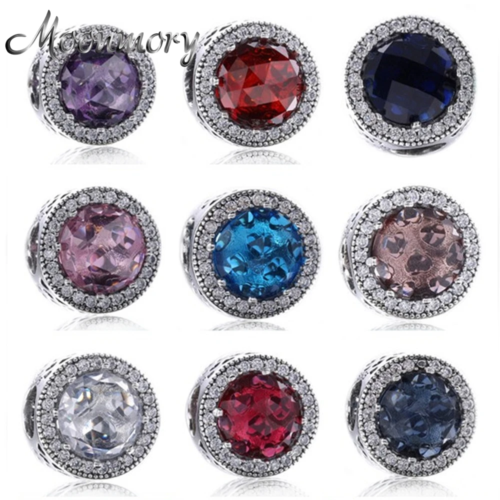 Moonmory Сияющие шармы в виде сердец бусины подходят для фирменного браслета змеи