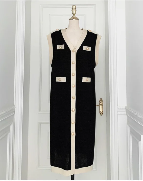 

New Summer Sweater Women Dress Sleeveless Sweaters Knitted Dresses Womens Long Loose Maxi Oversize Knitting Robe Vestido