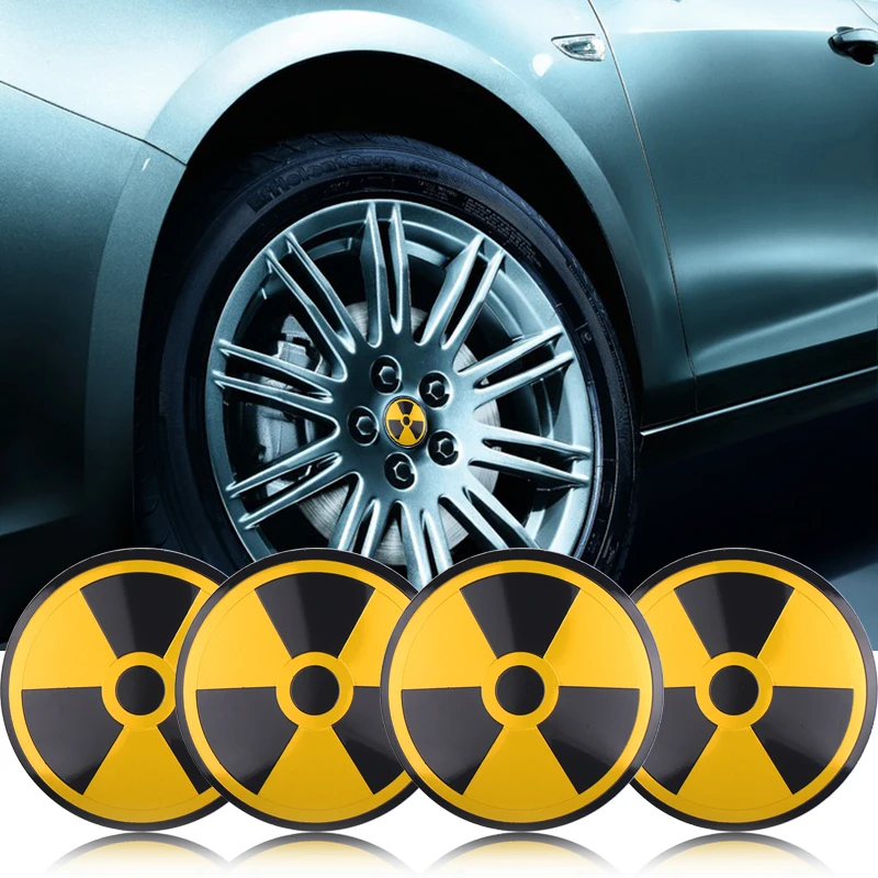 

4PCS Car Nuclear Weapons Emblem Wheel Center Cover Hub Caps Stickers for Mercedes Benz Lada Seat Toyota Subaru Renault Volvo BMW