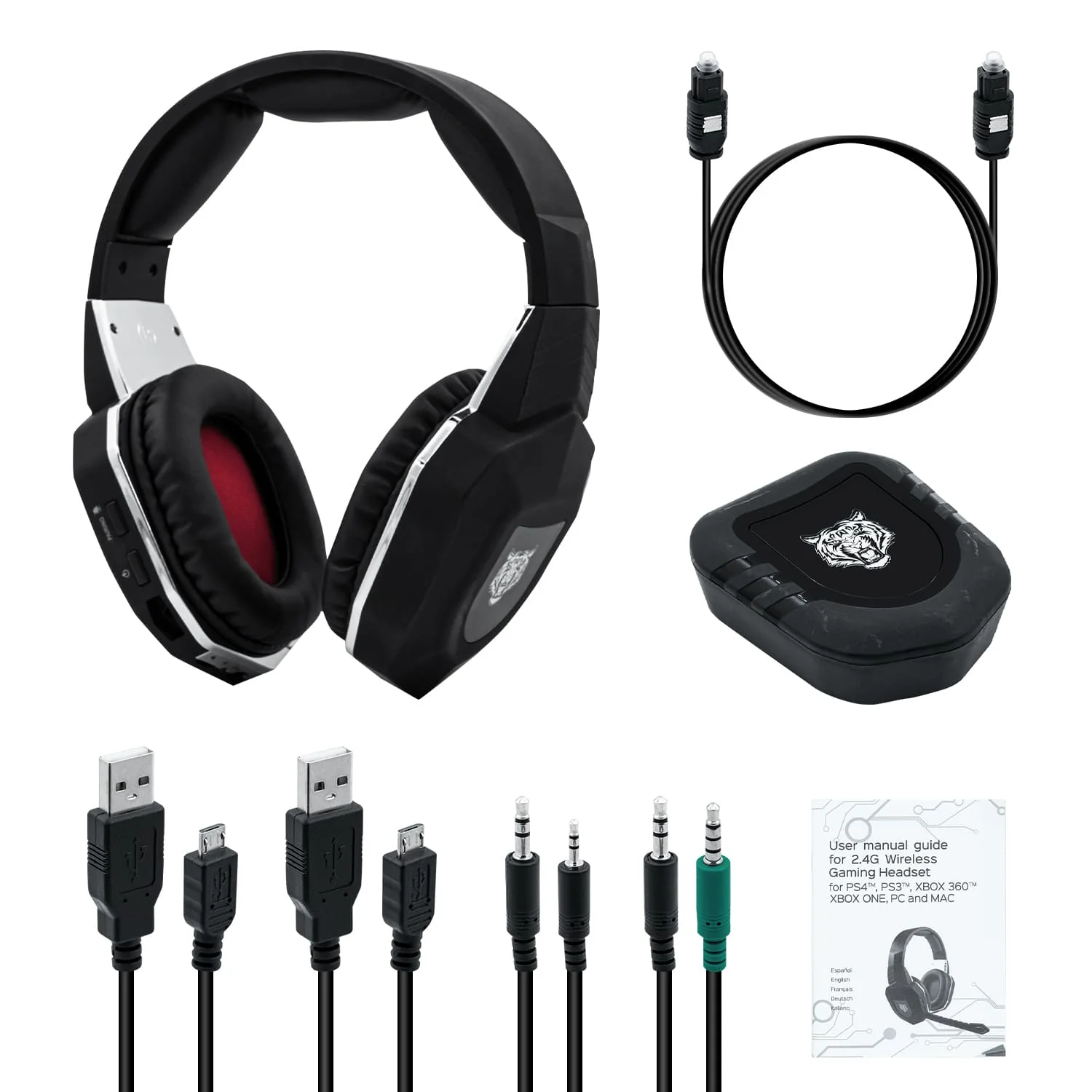 Восстановленные технические беспроводные наушники 2 4 ГГц для PS4/PS3/Xbox One/Xbox 360/PC/Mac/TV