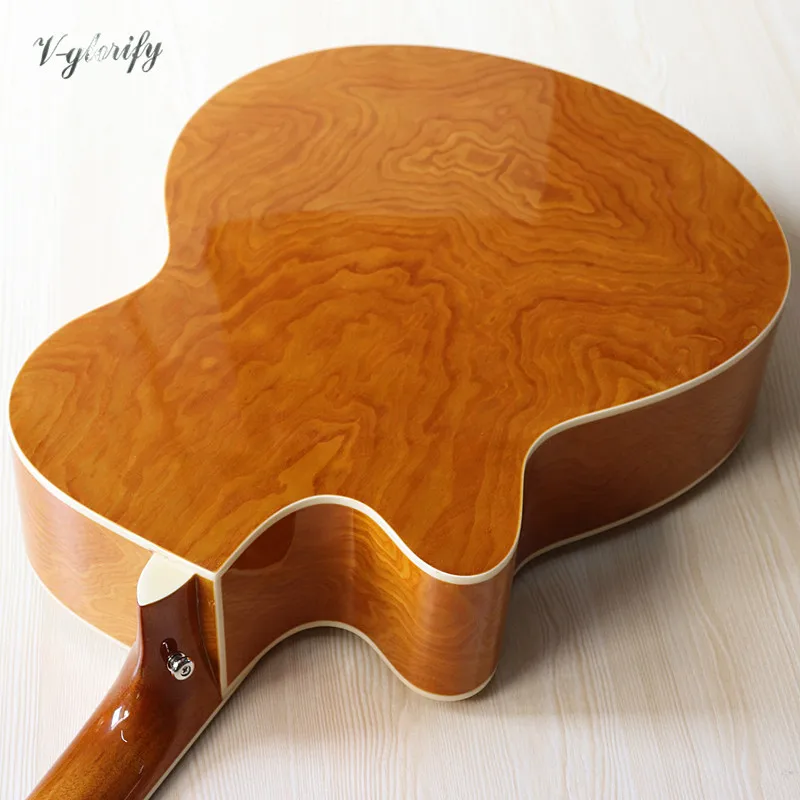 ahorn blatt griffbrett 40 zoll elektrische akustische gitarre cutaway design 6 string ashwood folk gitarre mit zelluloid bindung free global shipping