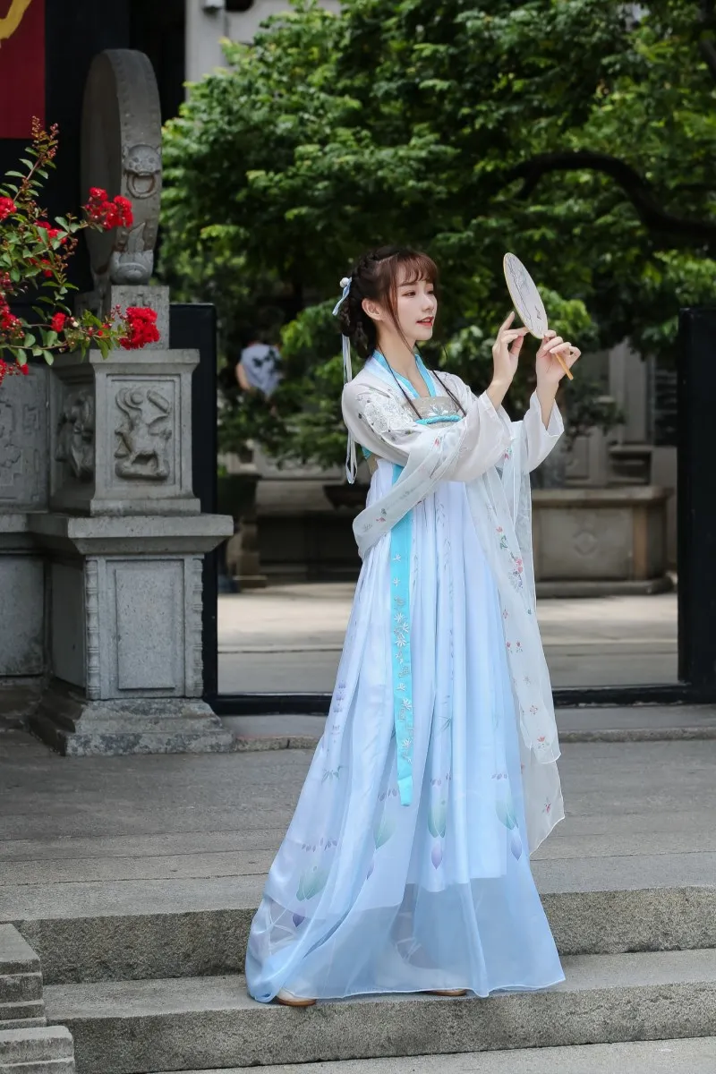 

Women 's Hanfu Clothing Style Dress Fairy Elegant Ancient Student Costume Stage Performance Dance Clothes Chinese 18-25 Age