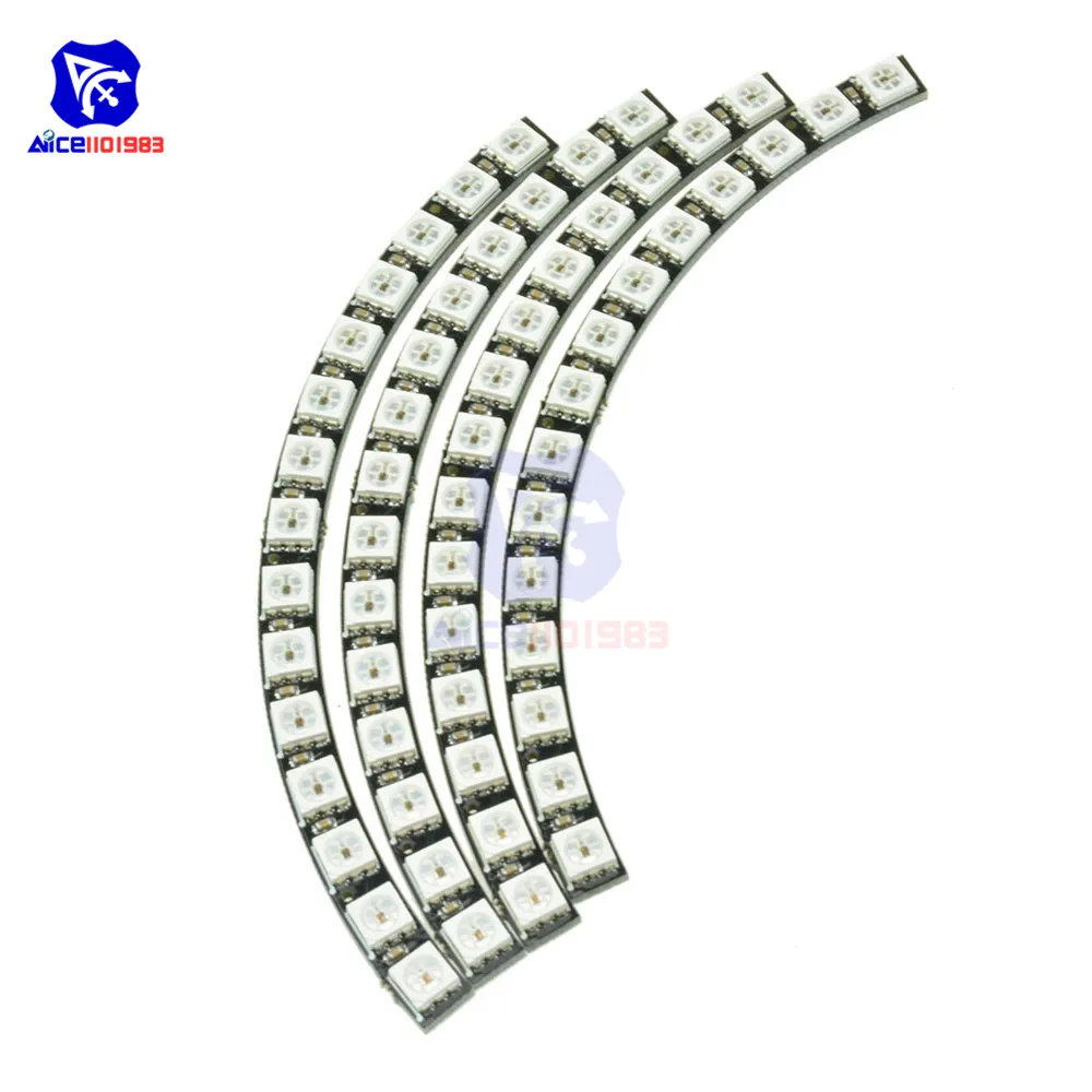 Diymore WS2812 5050 SMD RGB светодиодный полноцветный кольцевой модуль 60 бит RGB Светодиодные полосы микроконтроллер со встроенным драйвером для Arduino