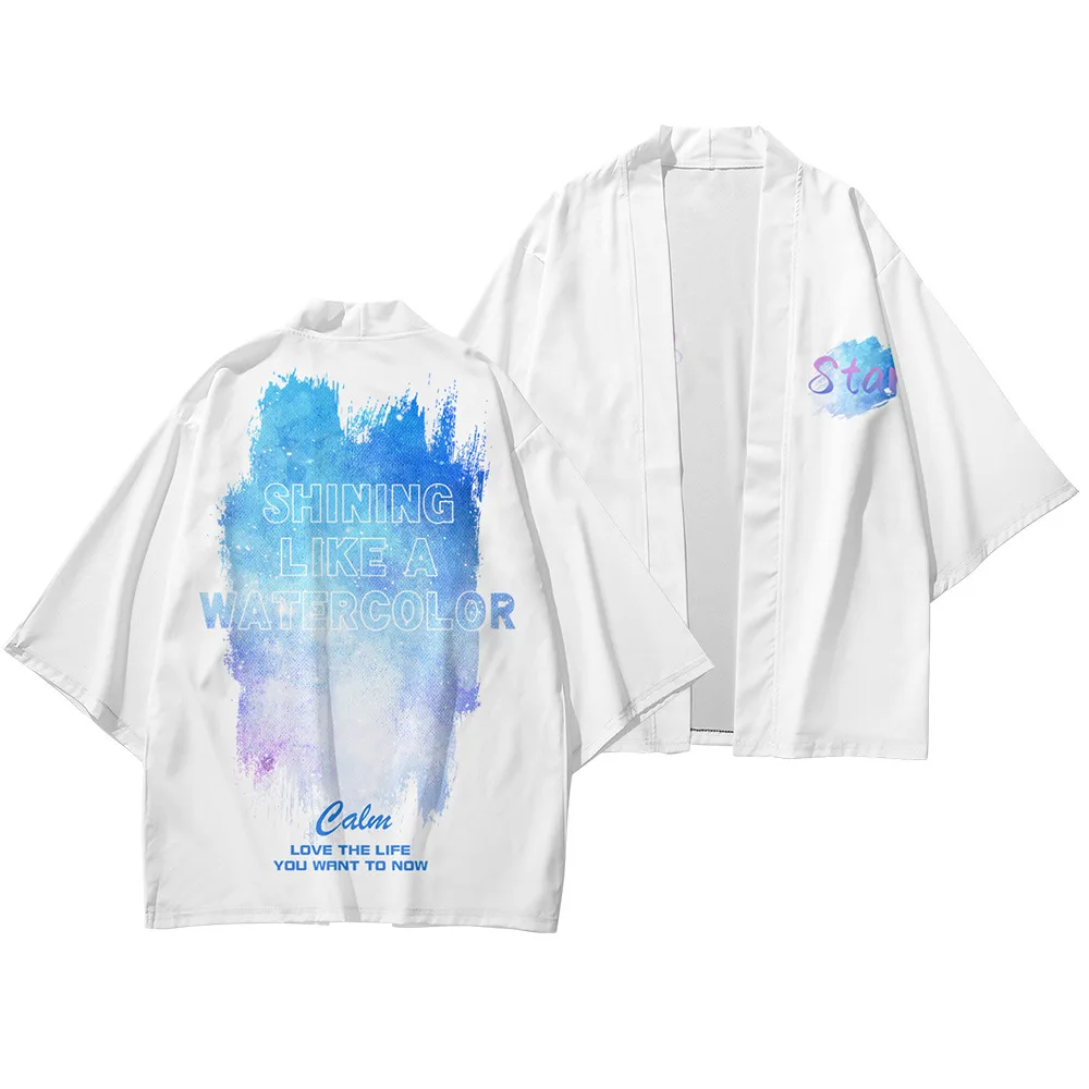 

Traditional Clothes Starry sky print Kimono Pants Women Men Shirts Retro Asian Fashion Harajuku Streetwear Hanfu Yukata Jackets