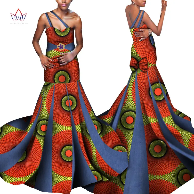 Long Party Dress Dashiki Ankara Style  Backless Sexy African Traditional Clothing Plus Size African Dresses for Women  WY7069