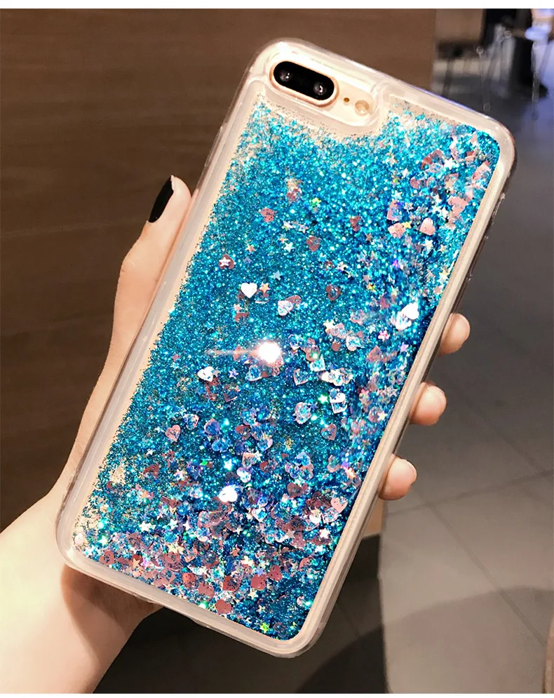 

For iPhone 6 6s 6P 6sP 7 7P 8 8P X Star Quicksand Phone Shell Glitter Powder Sequin Liquid Anti-fall Silicone Phone Case Cover