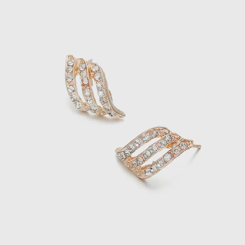 Crystal Flower Drop Earrings For Women Fashion Wing Jewelry Gold Silver Rhinestone Zircon Earrings Modern Jewelry Gift oorbellen