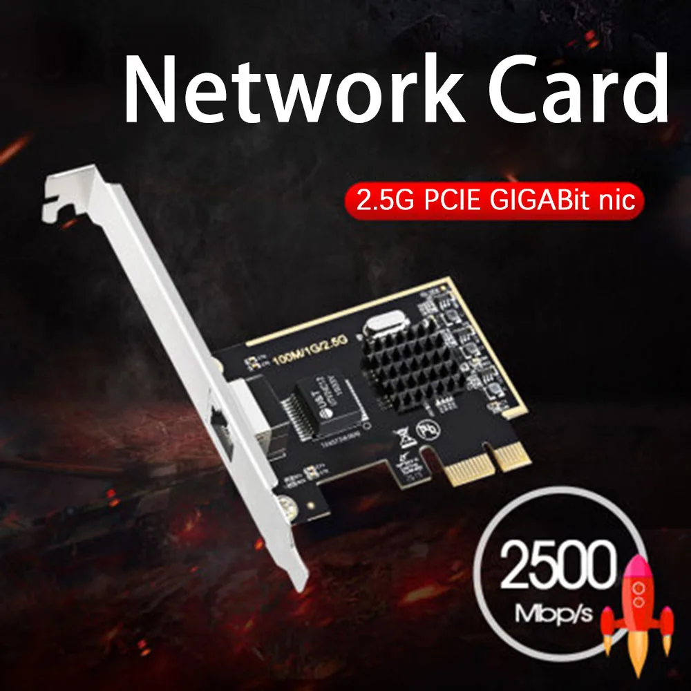 

Гигабитная игровая карта 2,5 Гбит/с, 2500 Мбит/с, PCI Express, гигабитная Ethernet-карта, сетевой адаптер для Windows Server, 2,5G сетевая карта