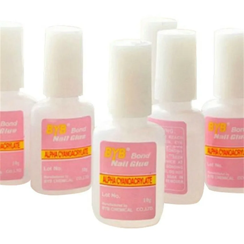 Быстросохнущий клей для ногтей накладных блестящий акриловый декор с кистью