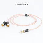 Высококачественный стереокабель с разъемом 3,5 мм на 2 RCA аудио OCC AUX 3,5 мм штекер на 2 RCA штекера для усилителя MP3 DVD
