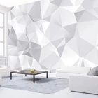 Настенные 3D-обои на заказ, геометрические обои белого и серого цвета в современном стиле для гостиной, фона под телевизор, домашний декор
