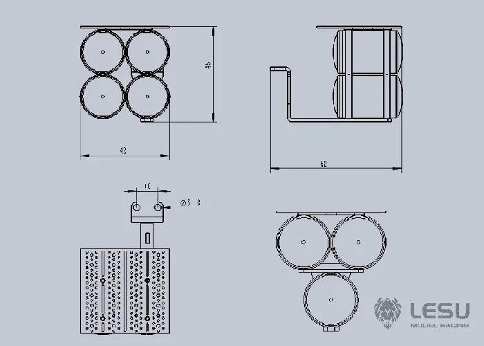 LESU металл CNC 4 газовые танки RC 1/14 Трактор модель грузового автомобиля обновление