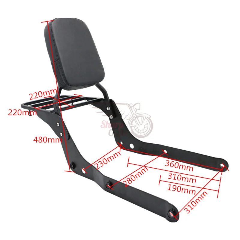 Мотоциклетная пассажирская спинка Сисси Бар с багажником для Honda Shadow Aero VT 750 750C VT750