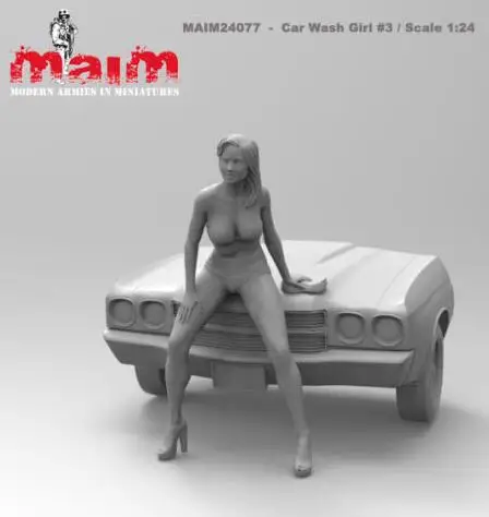 Модель 1/24 из смолы набор для сборки фигурка автомойка женщин (без машины) |