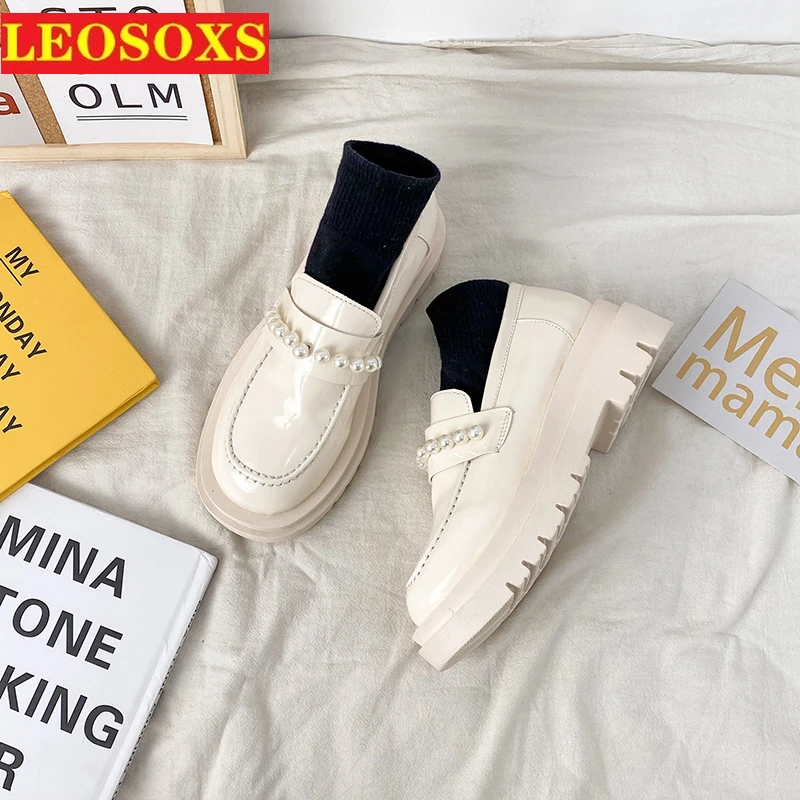 

Cake Platform Single Shoe Women 2021 New British Style Women's Shoes Spring and Autumn Fashion Comfortable Match Loafers