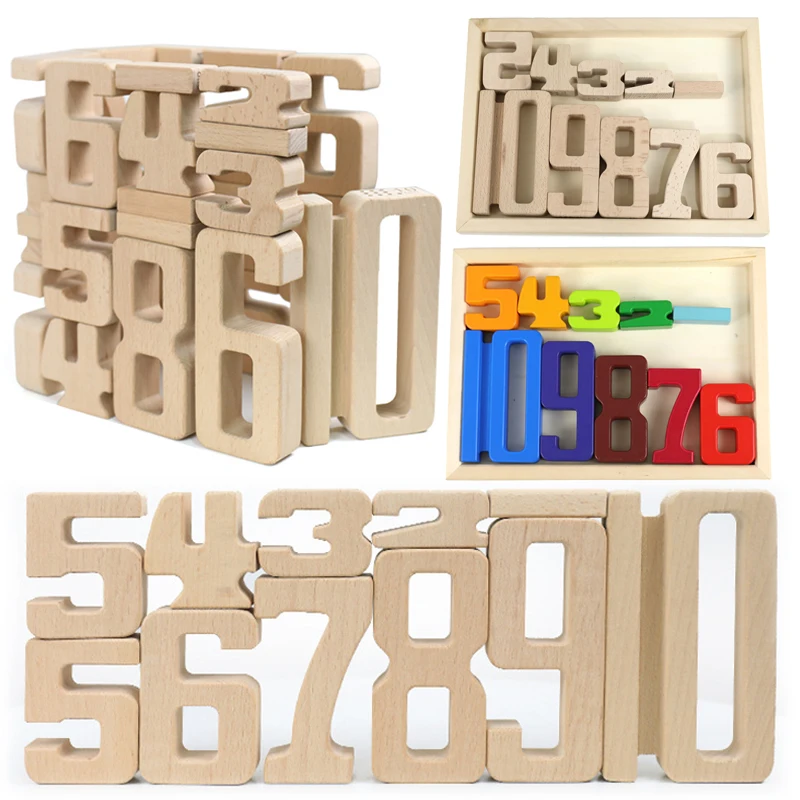 

Kid great digital balance stacked building blocks 3d number of model wood jenga montessori educational mathematical toy learning