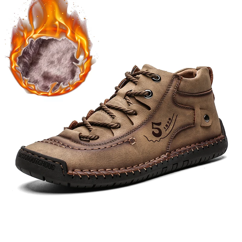 

Мужские зимние кроссовки, ботинки средней длины, Мужские Винтажные ботинки ручной работы, мужские кроссовки, ботинки в стиле ретро, обувь бо...