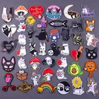 Нашивки на одежду с изображением кота-убийцы, Мультяшные нашивки с вышивкой, швейные значки сделай сам для детской одежды, Аппликации, наклейки, украшение для футболки