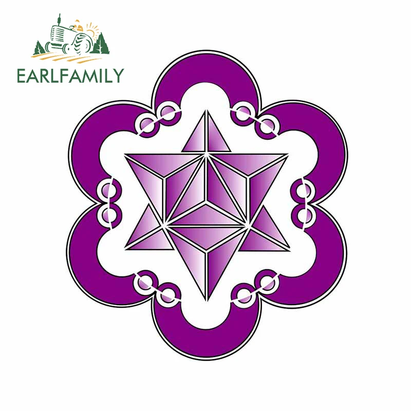 

EARLFAMILY 13cm x 11.6cm for Merkaba Vinyl Car Stickers Creative VAN Laptop Surfboard Decal Scratch-Proof Car Door Protector