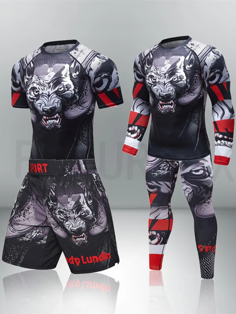 Elastic Tiger Muay Thai MMA Fight Boxing T Shirt Martial Art Sports Rash Guard