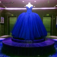 vintage 2021 royal blue wedding dress sexy v neck strapless beads princess ball gown new for formal party bridal dress wd1259